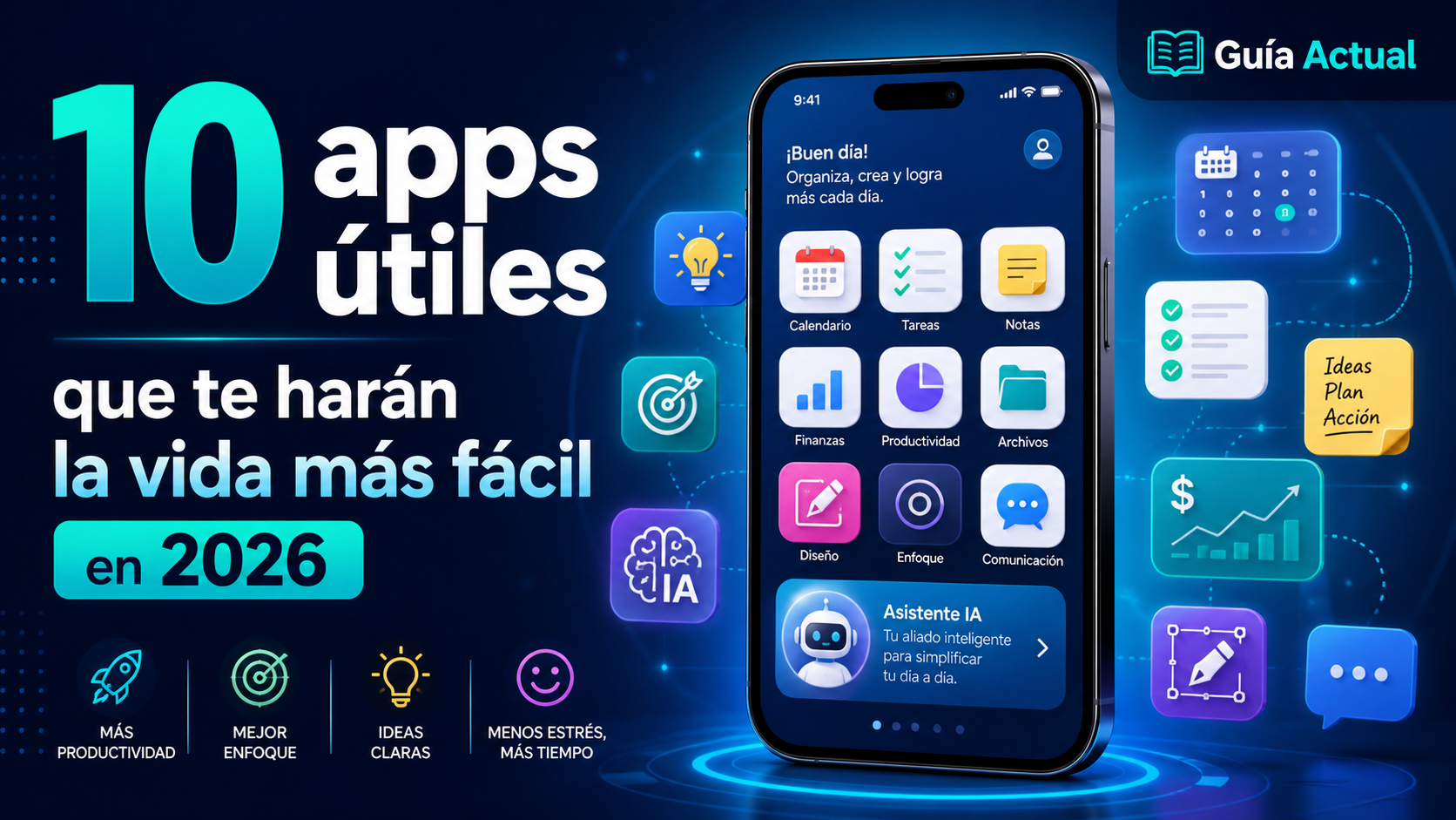 Imagen sobre 10 apps útiles para organizar tareas, tomar notas, controlar gastos, mejorar la productividad y ahorrar tiempo en 2026