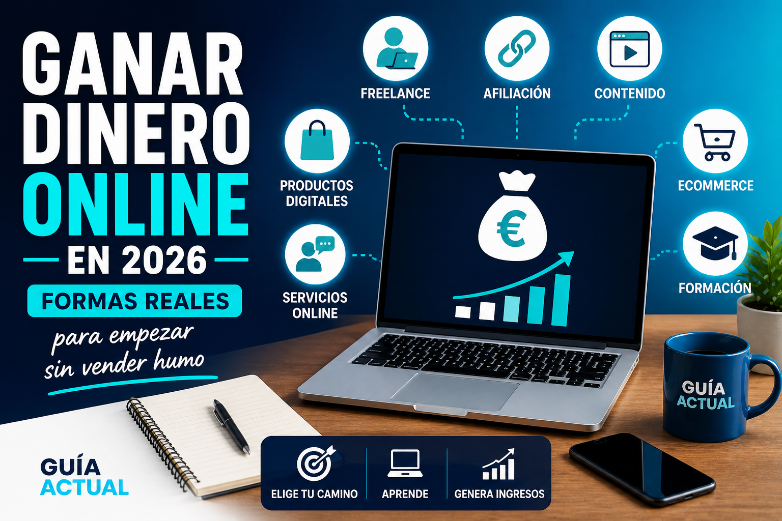 Ganar dinero online en 2026 con freelance, afiliación y servicios digitales