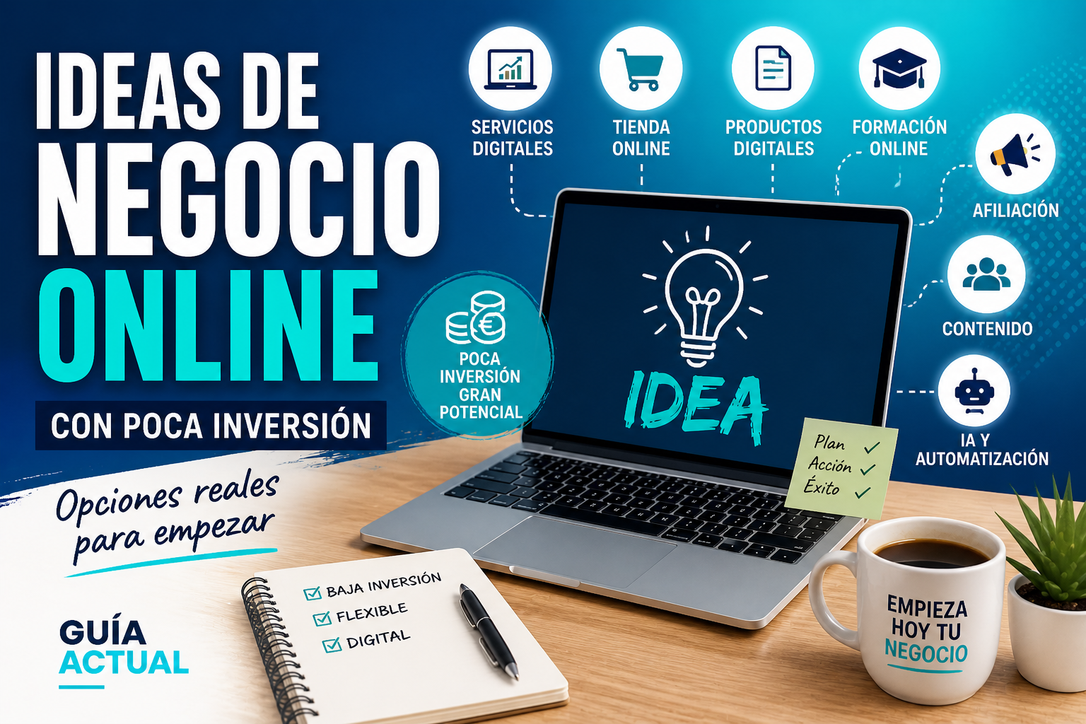 Ideas de negocio online con poca inversión para empezar un proyecto digital