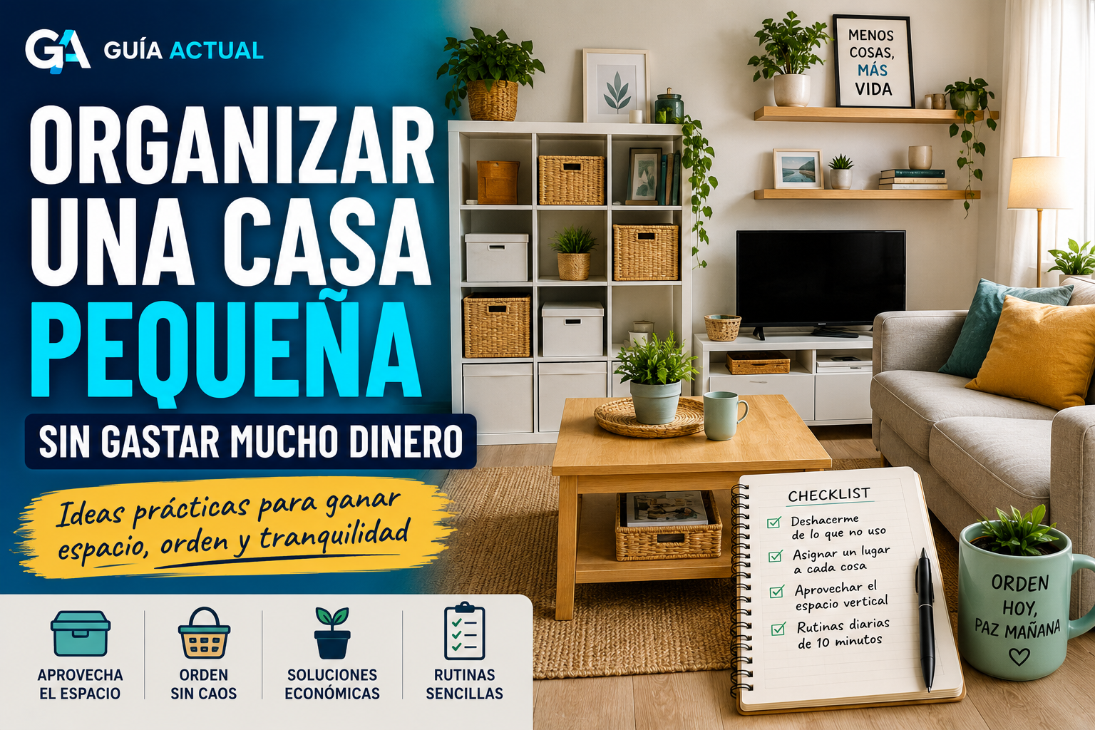 Organizar una casa pequeña con ideas prácticas para ganar espacio y ahorrar dinero